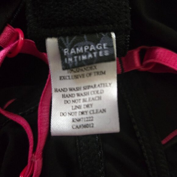 Y2K Rampage Babydoll Lingerie French Maid Mini Dress Size S Black Pink Polka Dot - Picture 10 of 11